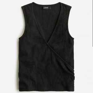 J. Crew ruched wrap top in vintage rib, NWT